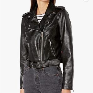 Levi's Black Snakeskin Leather Jacket NWT